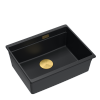 Quadron LOGAN 100 GraniteQ zlewozmywak pure carbon 56x45x21,5 cm 1-komorowy podwieszany z syfonem manualnym złoty HQJ6045U7PVDG1U